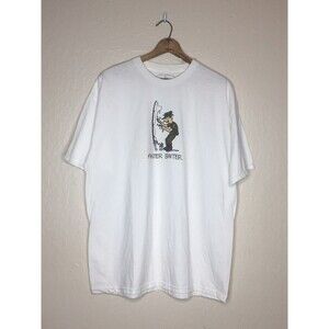 Johnson Over The Line Master Baiter Fishing White T-shirt Mens Size XXL FLAWED